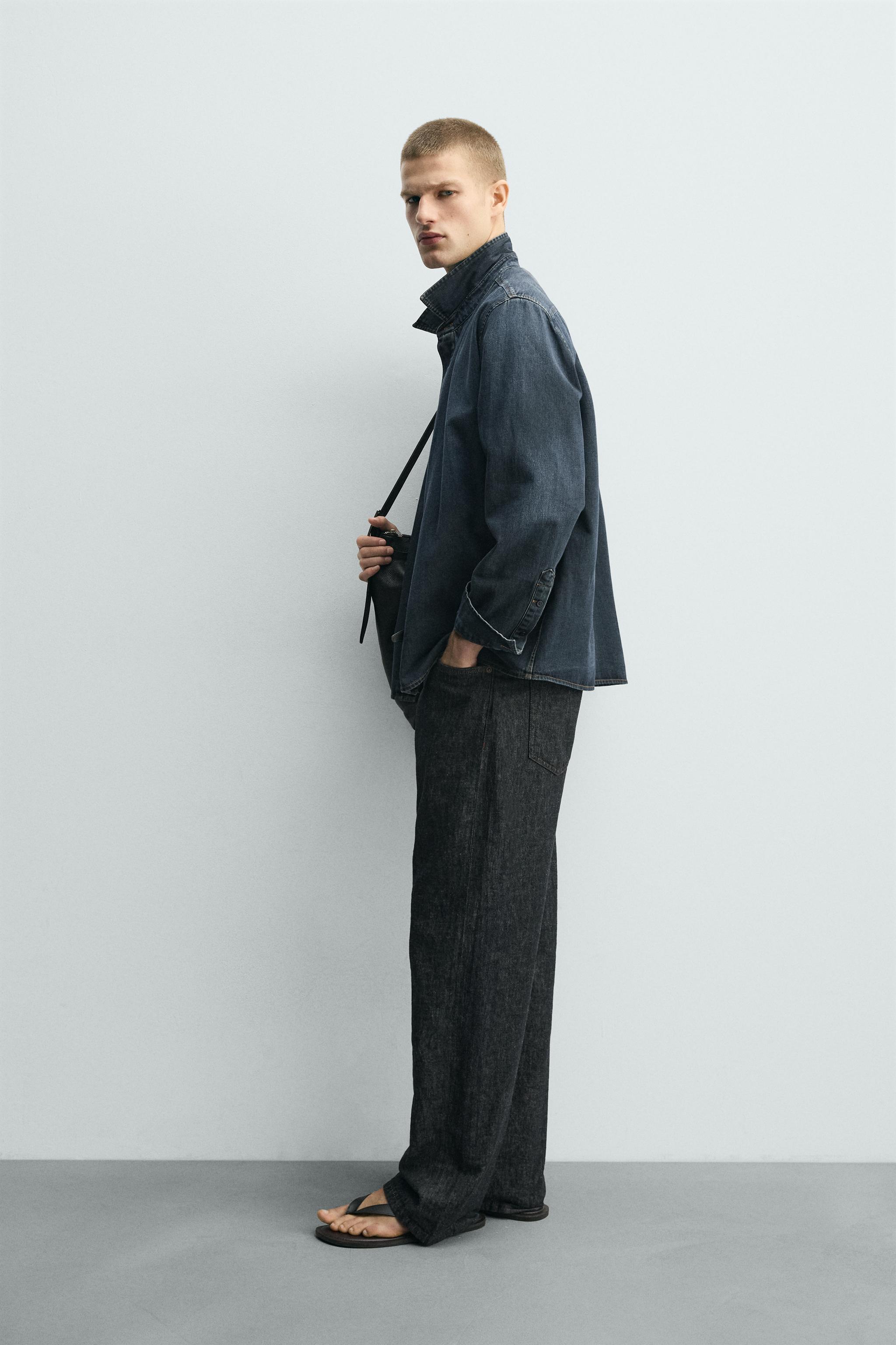 ZIP-UP DENIM SHIRT